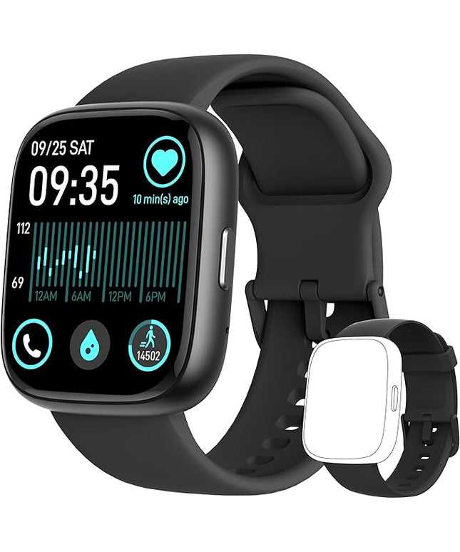 Smart Watch for Women Men Android & iPhone [2 Bands, 44mm case], Alexa Built-in, 1.83'' Smartwatch Make/Answer Call, HR SpO2 Sleep Stress Monitor Fitness Tracker, IP68 Waterproof Step Counter Watch