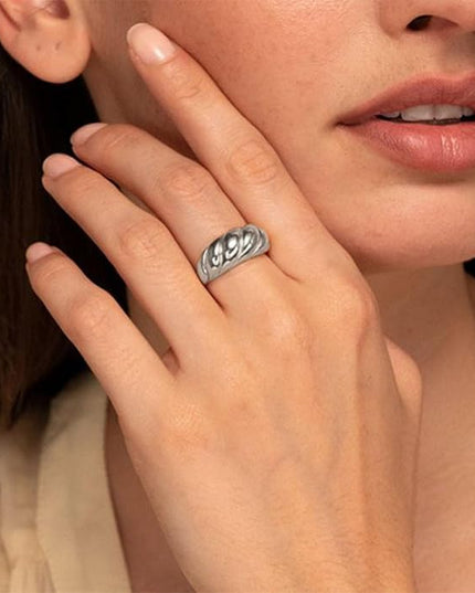 ÌF ME 10 PCS Gold Rings Set for Women Non Tarnish, 18K Gold Plated Chunky Stackable Rings, Statement Stacking Womens Ring Pack