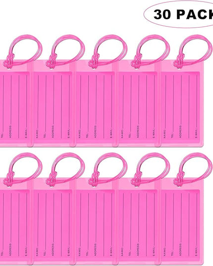 30 Pack Luggage Tags for Suitcases, Airplane Travel Essentials for Flying, International Travel Must Haves, and Luggage Accessories by Sodsay