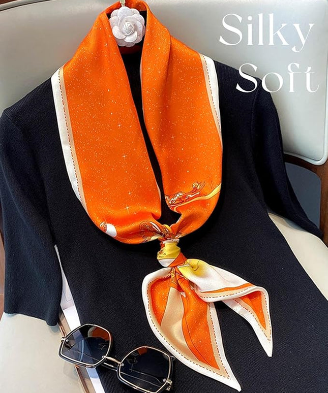 Dailyacc Hair Scarf for Women Fashion Silky Satin Headscarf Wrap Breathable Lightweight Neck Scarves For Handbag