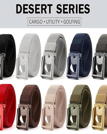 DOOPAI Stretch Canvas Belt for Men, Adjustable Elastic Holeless Web Belt for Casual, Golf, and Work, with Bottle Opener