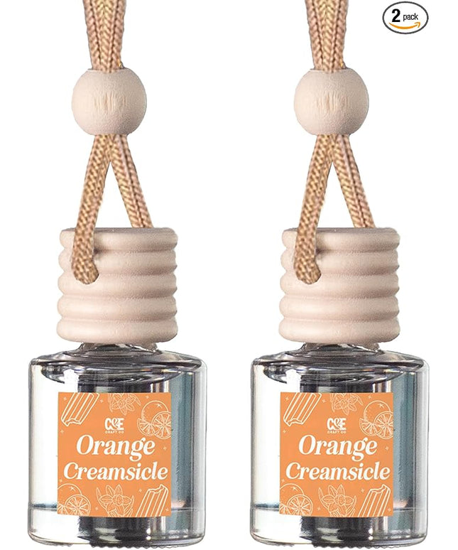 CANDECraftCo Car Air Hanging Fragrance Oil, Car Auto Freshener for Essential Oils, Scents Fragrance Aromatherapy Automobile Diffuser, Long Lasting (Orange Creamsicle)
