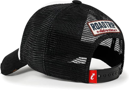 ililily Premium Road Trip Vintage Distressed Snapback Trucker Hat Baseball Cap