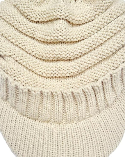 XYIYI Beanie Tail Winter Warm Knit Messy High Bun Ponytail Hats Visor Beanie Cap