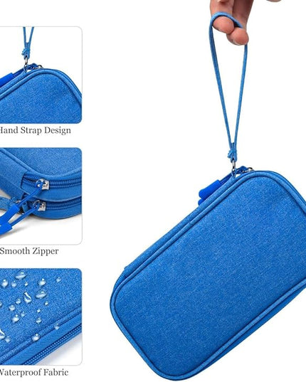 Electronics Accessories Organizer Pouch, Electronic Organizer Travel Case Cable Organizer for Cable, Charger, SD Card, Business Travel Gadget Bag (Blue)