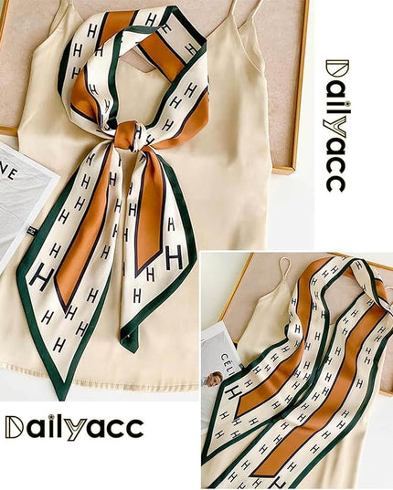Dailyacc Hair Scarf for Women Fashion Silky Satin Headscarf Wrap Breathable Lightweight Neck Scarves For Handbag