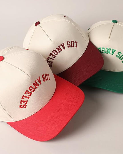 MIRMARU Two-Tone Vintage Canvas Trucker Hats for Men & Women, Adjustable Size Baseball Caps with Trendy Embroidered Design