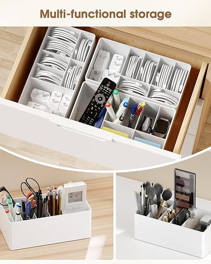 Charger Cable Cord Storage Organizer Easy storage without ties charger cable organizer Cable Management Boxes - 1 Pack （white）