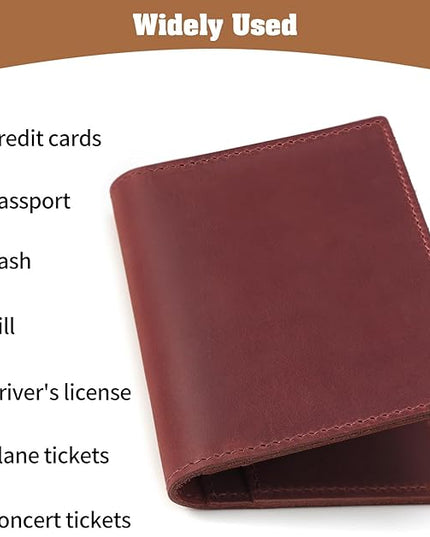 Jack&Chris Leather Passport Holder, Handmade Passport cover, Travel Wallet Cover Case for Men and Women, Leather Travel Documents Organizer Protector, JC107