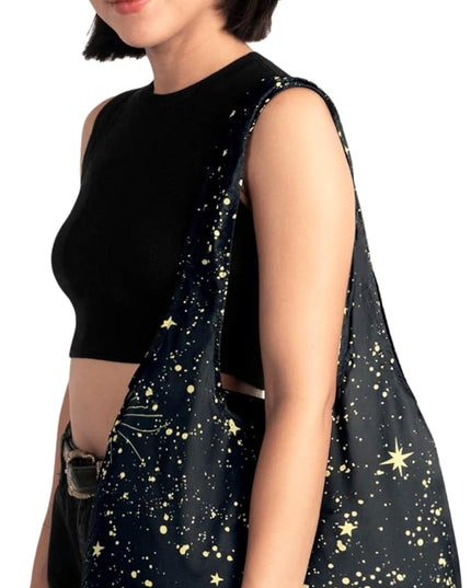 Nanobag Ultralight Foldable Tote for Women & Men, Reusable Grocery & Travel Bag, Packable Collapsible Compact Market Essential (Standard Stars)