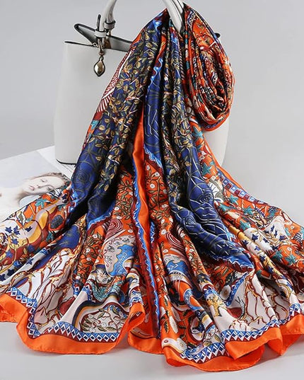 Fashion Scarves Scarf 100% Silk Feeling Scarf Silk Like Scarves Long Lightweight Sunscreen Shawls for Women