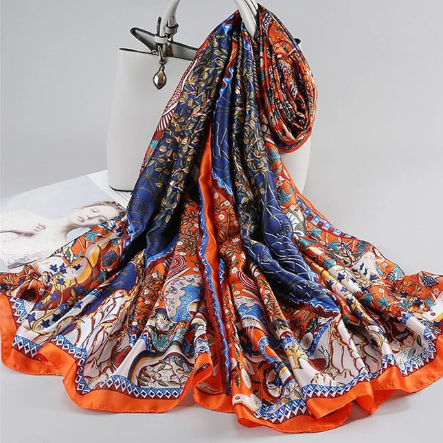 Fashion Scarves Scarf 100% Silk Feeling Scarf Silk Like Scarves Long Lightweight Sunscreen Shawls for Women