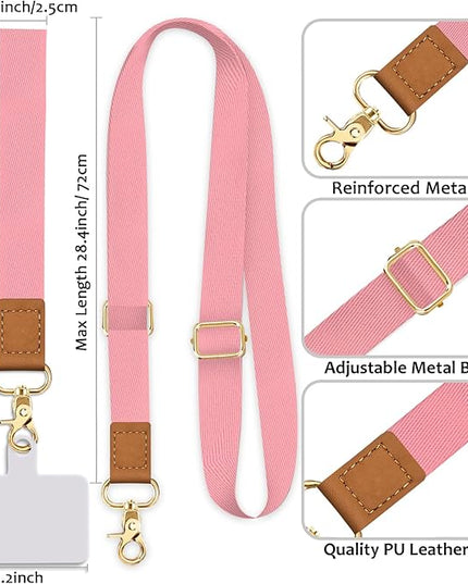 Phone Lanyard Crossbody Wrist Strap, Cell Phone Lanyards for Around The Neck Wristlet Adjustable Strap Solid Color for Keys Case ID Badges Accessories