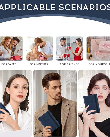 Passport Cover - RFID-Blocking Travel Wallet - Navy - Unisex Adults