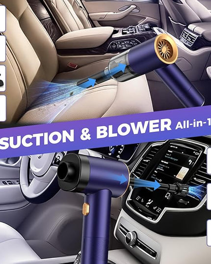 Handheld Car Vacuum Portable Cordless,18000PA High Power Vacuum Cleaner with Brushless Motor.7 in 1 Mini Hand Held Vacuum Rechargeable AirDuster/Blower for Car,Home,Ofice,Pet
