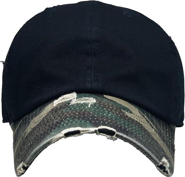 KBETHOS Vintage Washed Distressed Cotton Dad Hat Baseball Cap Adjustable Polo Trucker Unisex Style Headwear