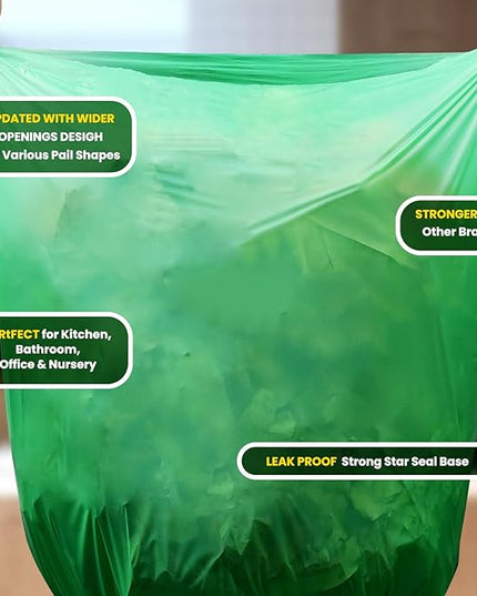 55-60 Gallon Compostable Trash Bags Liners, Heavy Duty Extra Thick 1.57 Mil, 208.2 Liter, 15 Bags, Lawn, Yard, and Restaurant Use, ASTM D6400, US BPI, OK Compost Home Certified