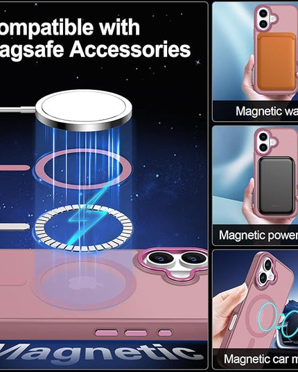 Hython Case for iPhone 17 Case Magnetic Translucent Matte Phone Cases 6.3" [Compatible with MagSafe] Thin Slim Fit Shockproof Bumper Hard Protective Cover for Women Men Girls, Frosted Grape Purple