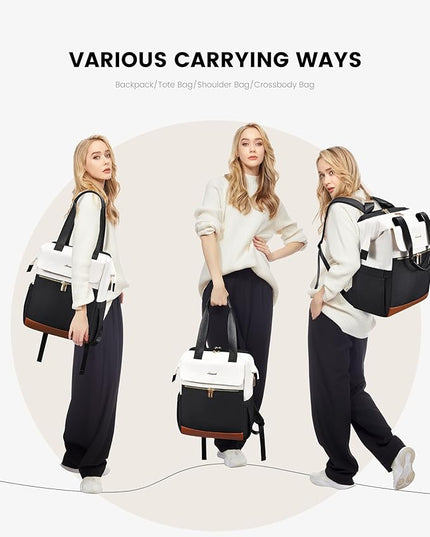 LOVEVOOK 17.3 Inch Laptop Backpack for Women, Large Capacity Travel Backpack with Organizer Bag, Waterproof Carry on Backpack Work Bag with USB Port, Teacher Nurse Backpack Purse, 2PCS