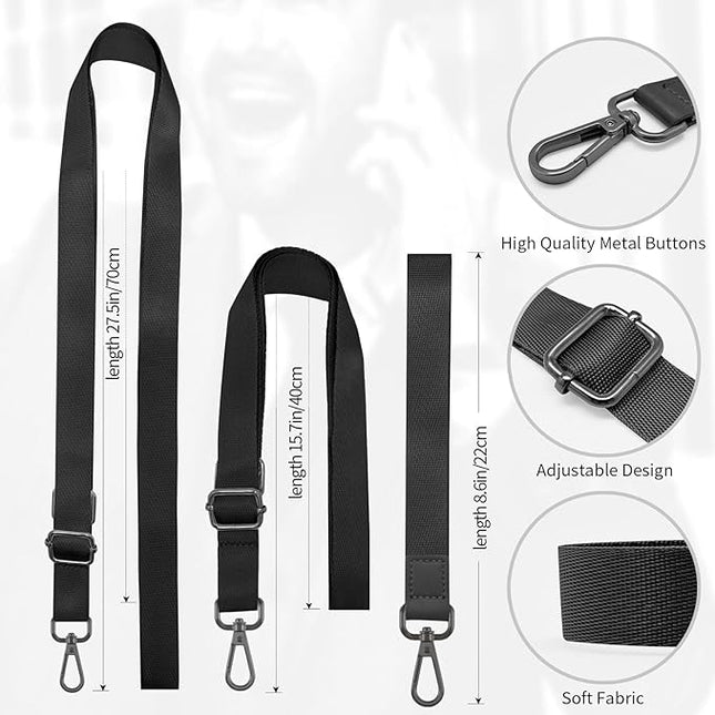 Phone Lanyard,Adjustable Neck Strap Crossbody Nylon Lanyard with Wrist Strap for All Smartphone,Keys,Card Holder and Personal Effects (Black)