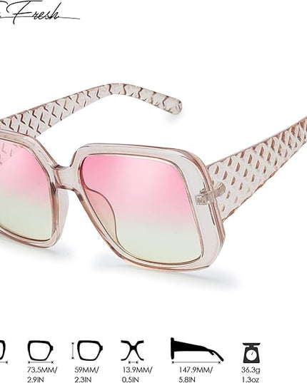 The Fresh Women's Oversized Square Jackie O Cat Eye Hybrid Butterfly Fashion Sunglasses - Exquisite Packaging