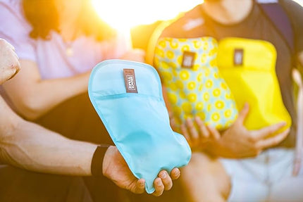 ChicoBag Snack Time rePETe Reusable Sandwich Bags w/Secure Hook & Loop | Perfect for Sandwiches & Snacks | Eco-Conscious Baggies | Easy to Clean | Lemon Pattern (Pack of 3)