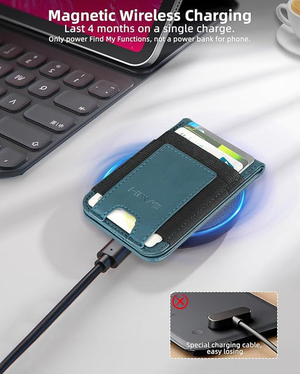 HiWe for MagSafe Wallet Stand with Find My, Anti-Lost Strongest Magnetic Wallet for iPhone 17/16/15/14/13/12 Series, 9 Cards Holder, Leather RFID, Dark Blue
