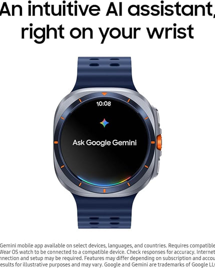 Samsung Galaxy Watch Ultra (2025) 47mm LTE Smartwatch, Titanium Casing, Advanced Sleep Coaching, Running Coach, Energy Score, Heart Rate Tracking, GPS, Titanium Silver [US Version, 2 Yr Warranty]
