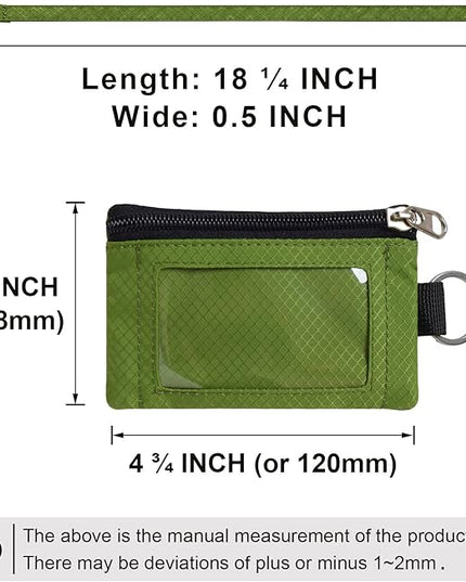 Minimalist RFID Blocking Small Wallet with ID Window,WaterResistant Zip Id Case Wallet with Lanyard Keychain for Cards,Cash,Travel,Women,Men