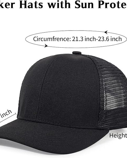 kozinu Unisex Trucker Hats Blank Mesh Snapback Hats Sport Plain Baseball Caps Adjustable Fitted Hat