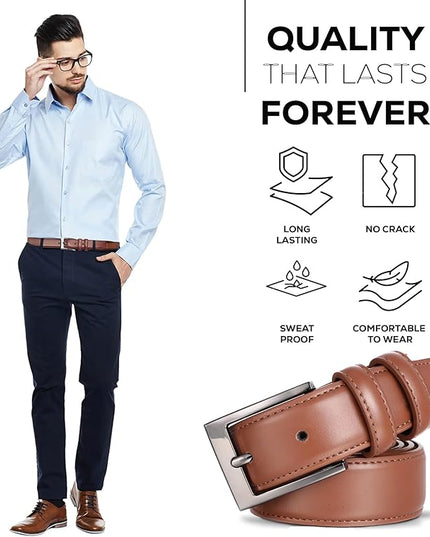 Marino’s Premium Belt Men, Genuine Leather Dress Belt for Men, Casual Mens Belt in Gift Box