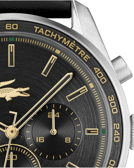 Lacoste Boston Men's Chronograph Watch - Classic Stainless Steel - Tachymeter - Water Resistant up to 5ATM/50 Meters - Modern Design for Him - 42mm