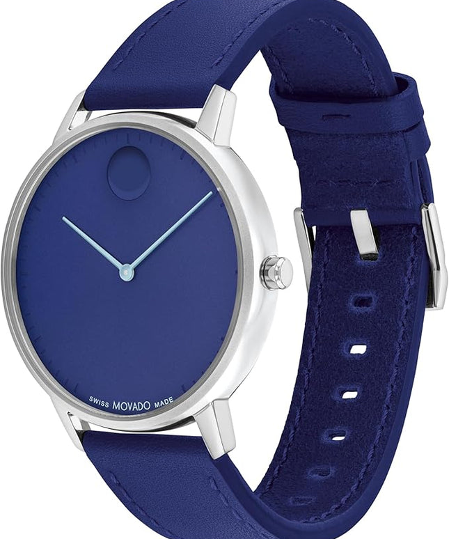 Movado Face Men's Luxury Quartz Watch - Swiss Movement - Water Resistance 30 Meters (3ATM) - Elegant Timepiece - Gift for Him - 41mm
