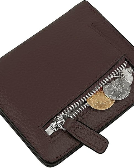 AINIMOER Small Leather Wallet for Women, Ladies Credit Card Holder RFID Blocking Women's Mini Bifold Pocket Purse