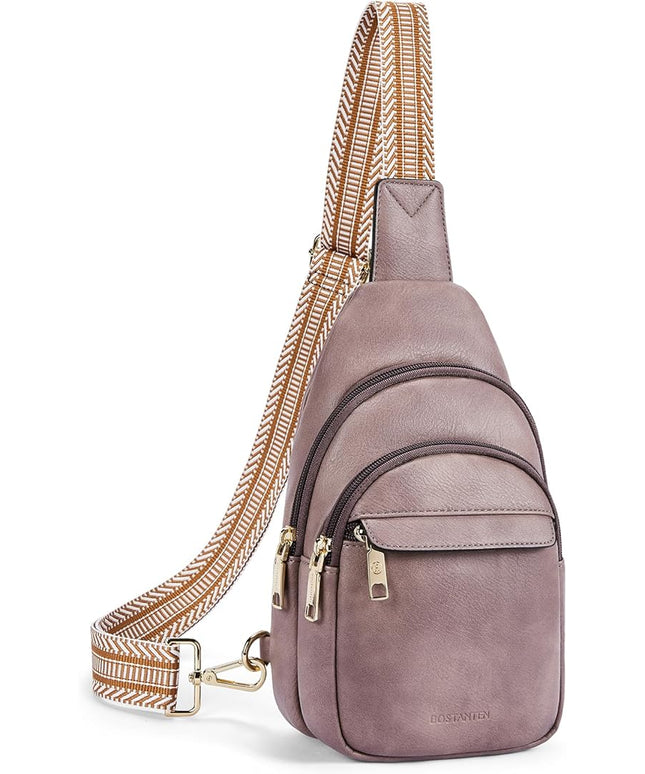 BOSTANTEN Small Sling Bag for Women Leather Crossbody Bags Fanny Pack Chest Bag for Travel