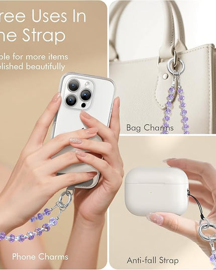 SURPHY Phone Charm, Phone Charms Strap with Tether Tab & Premium Metal Buckle, Cellphone Wrist Strap Chain