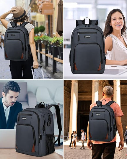 School Backpack for Teen Boys & Girls - 8 Compartments Water Resistant Bookbag with Large Laptop Sleeve | 15.6 Inch Anti-Theft College Student Backpack, Black