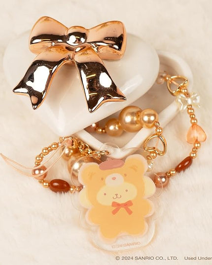 iFace Hello Kitty and Friends Beaded Wristlet Universal Charm Strap [Latte Bear Series] – Cute Wrist Strap for Cell Phone Camera Keys AirPods