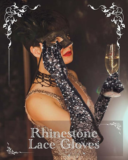 Campsis Floral Lace Gloves Long Lace Gloves