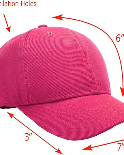 Falari Wholesale Bulk Lot 12-Pack Baseball Cap Adjustable Size Plain Blank Solid Color