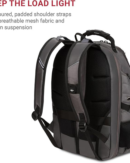 SwissGear 1900 ScanSmart 17” Laptop Backpack Stingray Ballistic – Reflective Tech Backpack with ScanSmart Compartment – Multiple Organizer Pockets & RFID Scan Blocking Technology