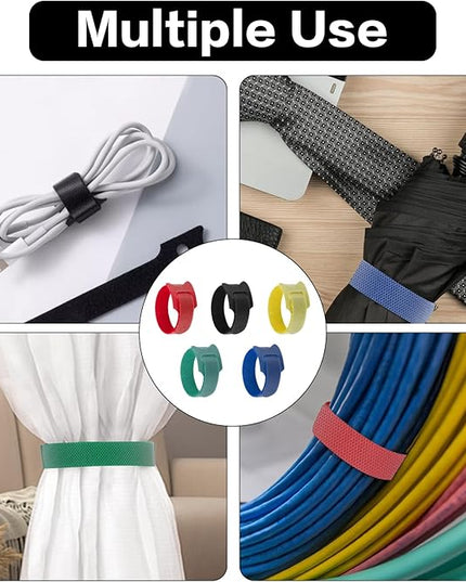 50 Pcs Reusable Cable Ties for Cords, 6 Inches Hook and Loop Adjustable Cord Straps, Reusable Zip Ties, Wire Organizers for Cords Electrical Cord Management Office Home Computer PC Cable Management