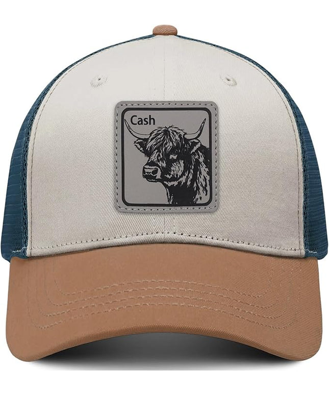 Animal Trucker Hats Leather Pattern Adjustable Snapback Mesh Animal Baseball Cap for Men