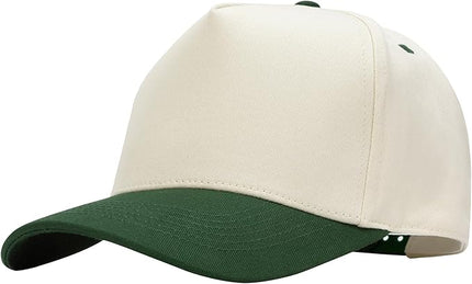 MEINICY Vintage Trendy Trucker Hat, Structured 5-Panel Snapback Hat, Adjustable Cotton Solid or 2-Tone Baseball Cap Men Women
