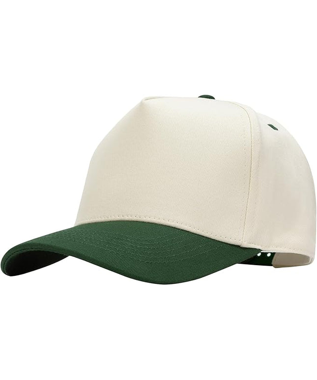 MEINICY Vintage Trendy Trucker Hat, Structured 5-Panel Snapback Hat, Adjustable Cotton Solid or 2-Tone Baseball Cap Men Women