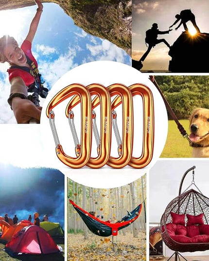 Carabiner Clips Heavy Duty 12kN (2697 lbs)-Lightweight Locking Carabiners for Camping, Hiking, Hammock, Dog Leash Harness, Outdoor and Gym etc, Keychains& Utility