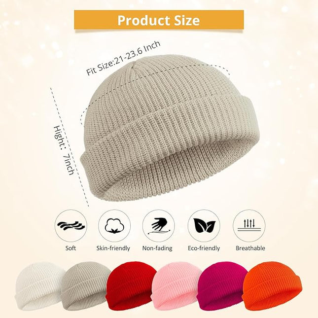 SATINIOR Trawler Beanie Watch Hat Roll-up Edge Skullcap Fisherman Beanie for Women Men