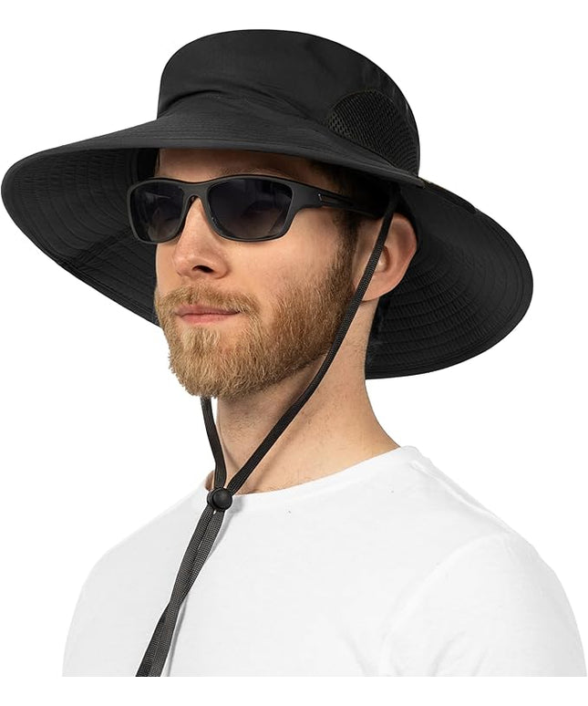 SUN CUBE Wide Brim Sun Hat Men Women, Fishing Hats Sun UV Protection, Mens Hiking Bucket Hat Safari Beach Boonie, UPF 50+