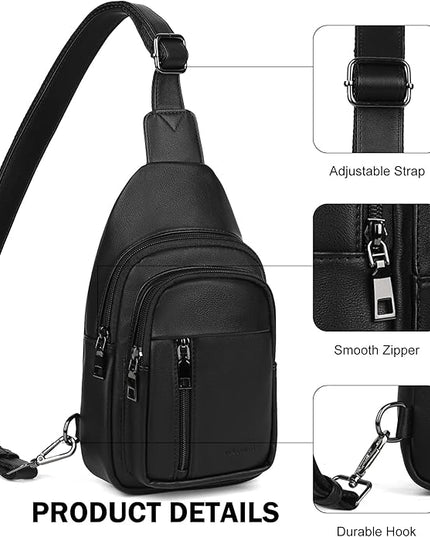 MASINTOR Sling Bag for Women - Crossbody Bags Fanny Pack with Vegan Leather - Adjustable Sling Backack for Travel