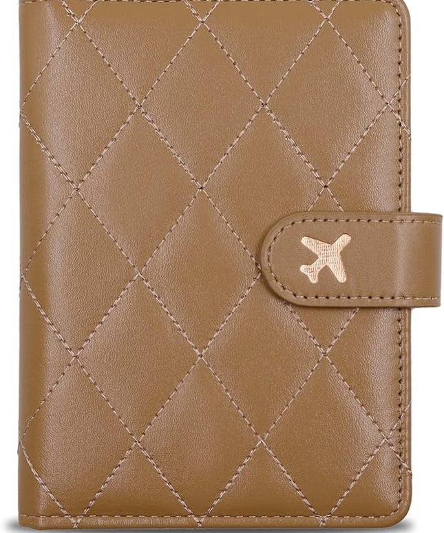 Melsbrinna Rfid Passport Holder for Travel women/Men, Cute Passport Wallet Rfid Blocking Card Slots, Rfid Passport Cover/CaseTravel Wallet, Passport Book Holder (1, LG KHAKI)